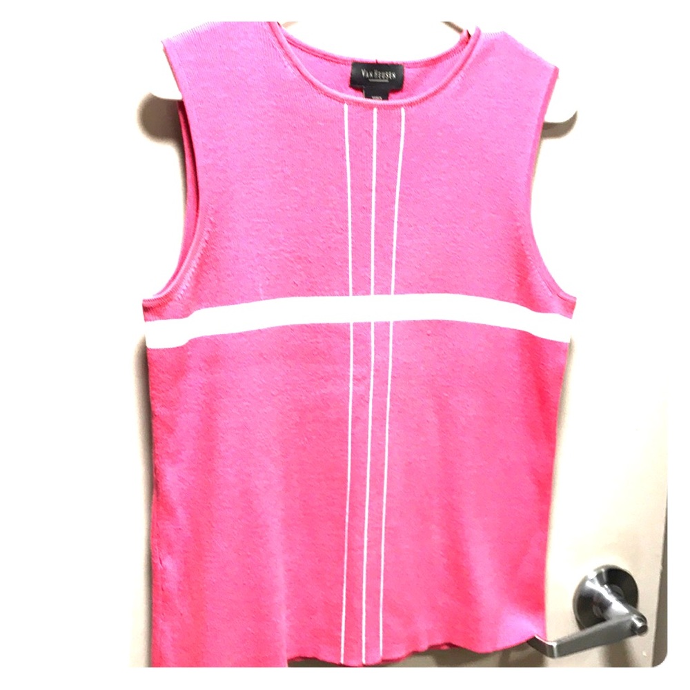 - Dress Barn pink and white stripe color block knit Y2K M